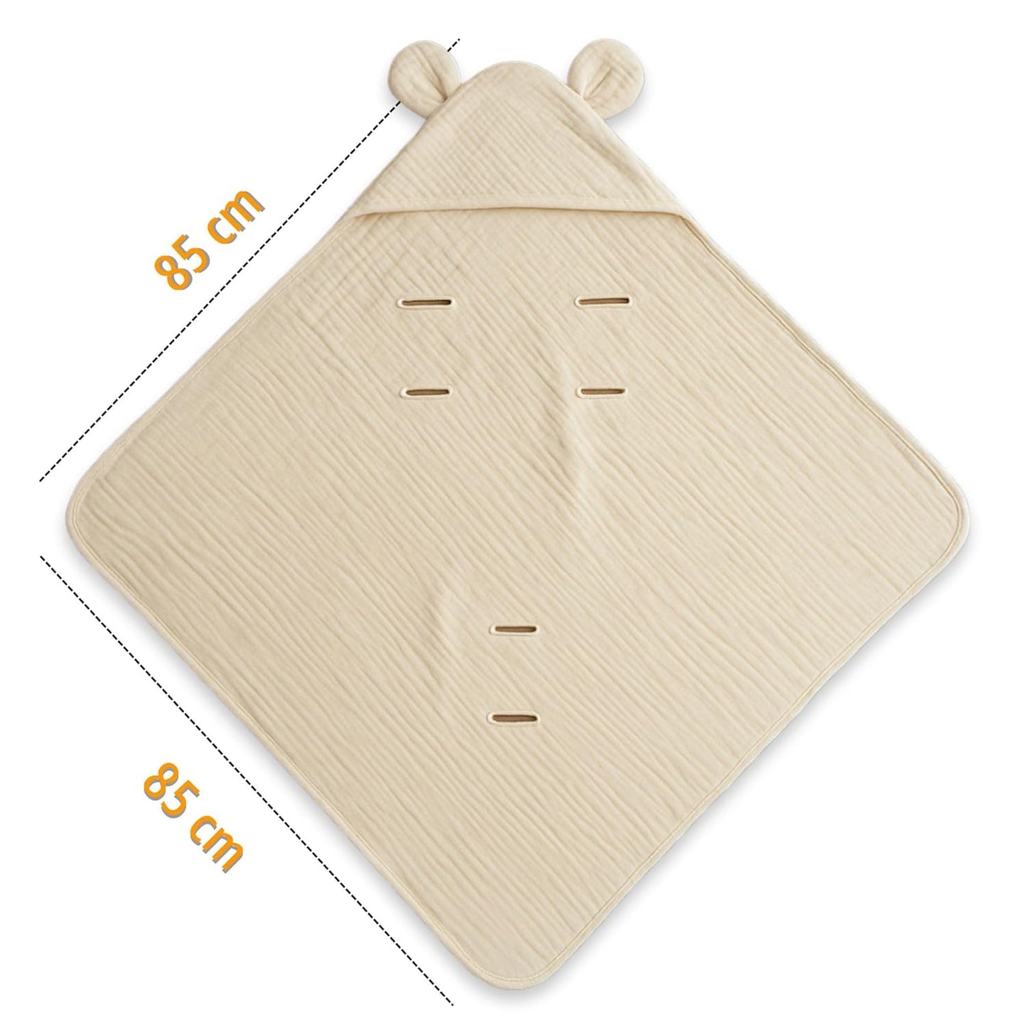 Einschlagdecke für Babyschale 85x85 cm, Beige 85 x 85 cm