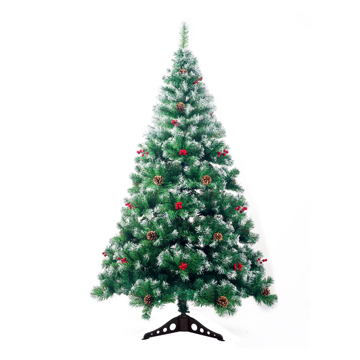 Künstlicher Weihnachtsbaum mit Schnee-Effekt und Tannenzapfen, 120 cm