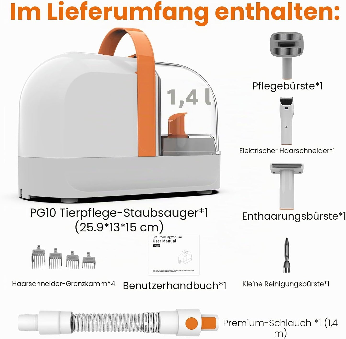 PG10 Hundeschermaschine mit Staubsauger
