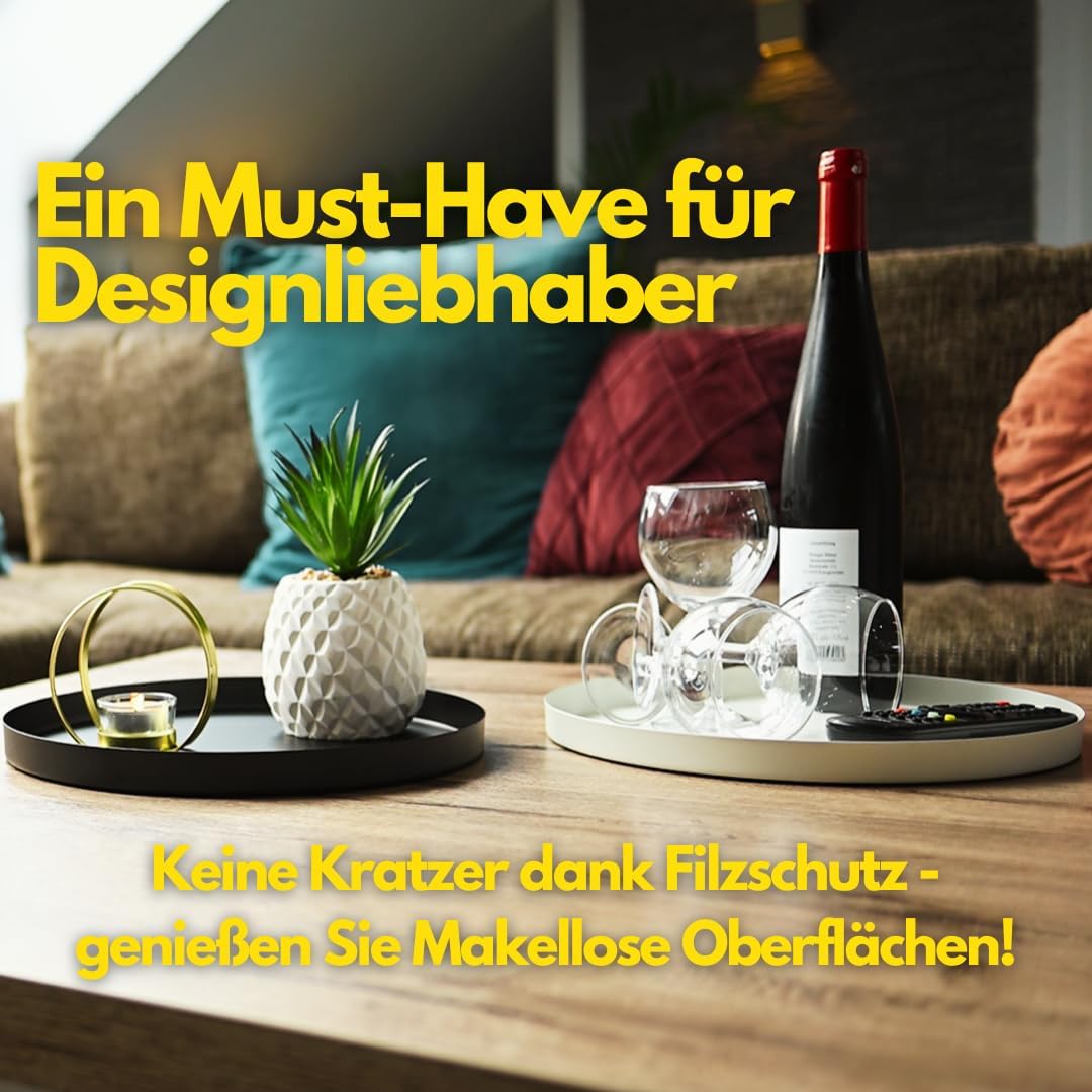 Rundes Dekotablett, Weiß Ø30cm