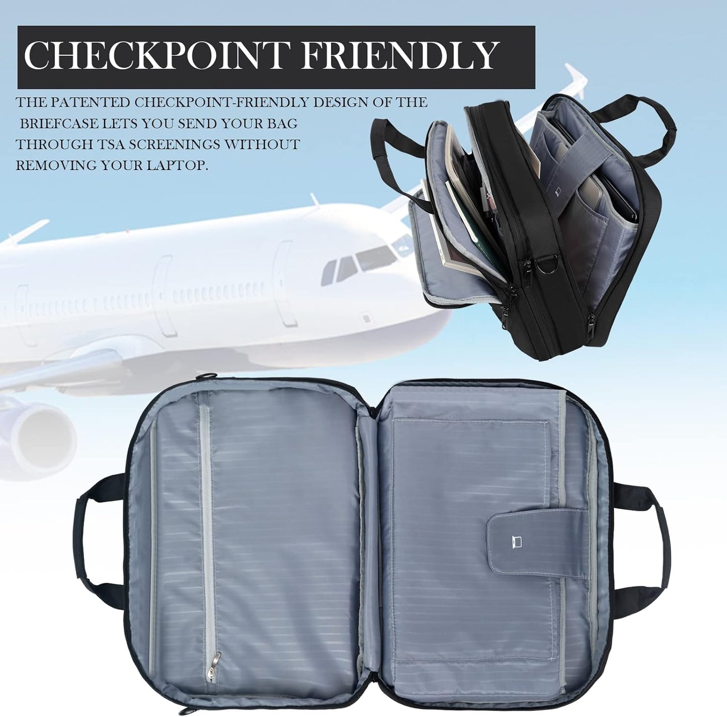 Business Laptoptasche, Gestepptes Schwarz