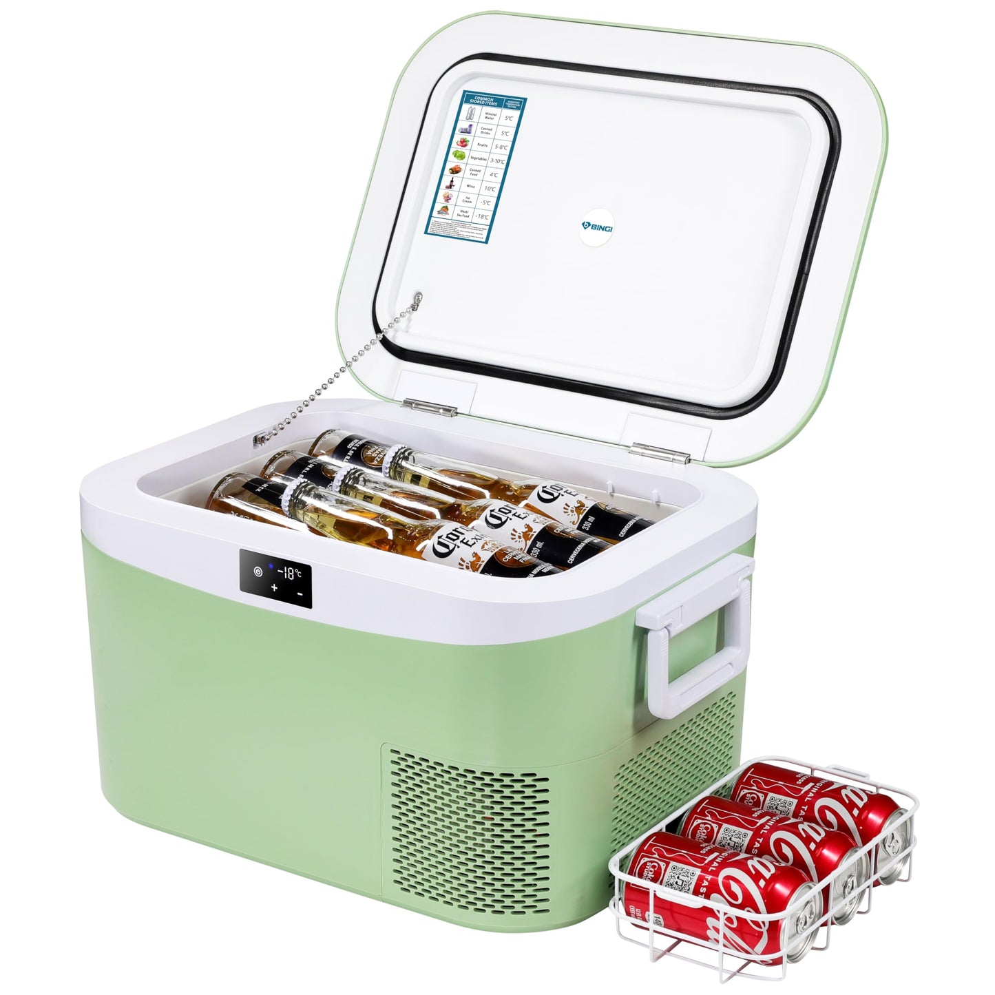 Tragbare Kühlbox für Auto & Camping, 12,8 Liter Grün