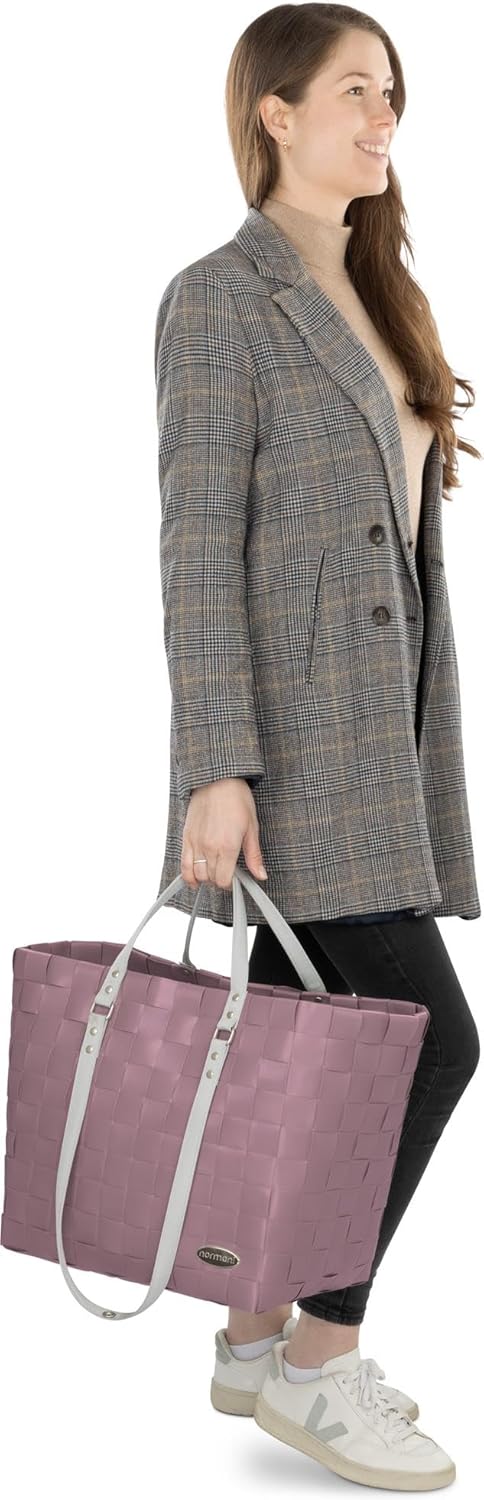 Grosser Einkaufskorb mit langen Henkeln (25 L), Einheitsgrösse Dusty Pink