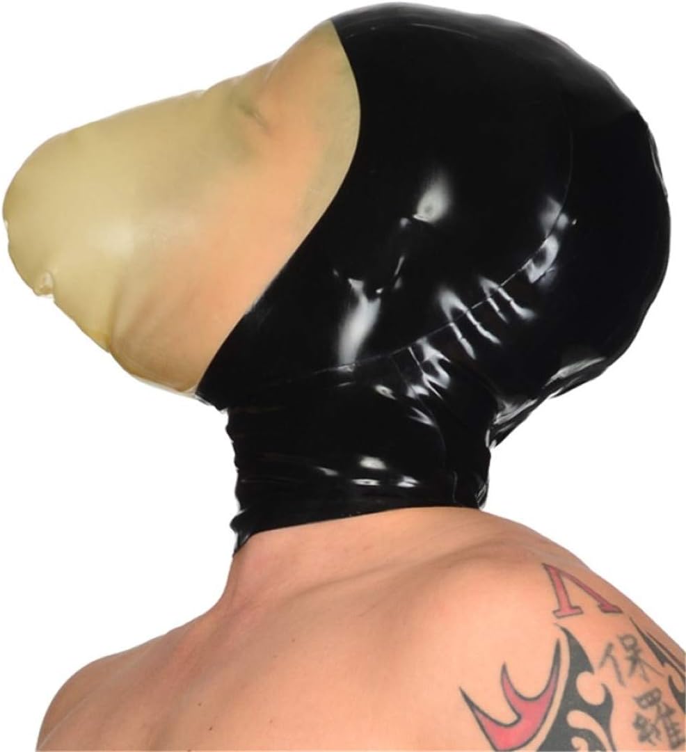 Latex Fetischmaske mit Reissverschluss für Cosplay