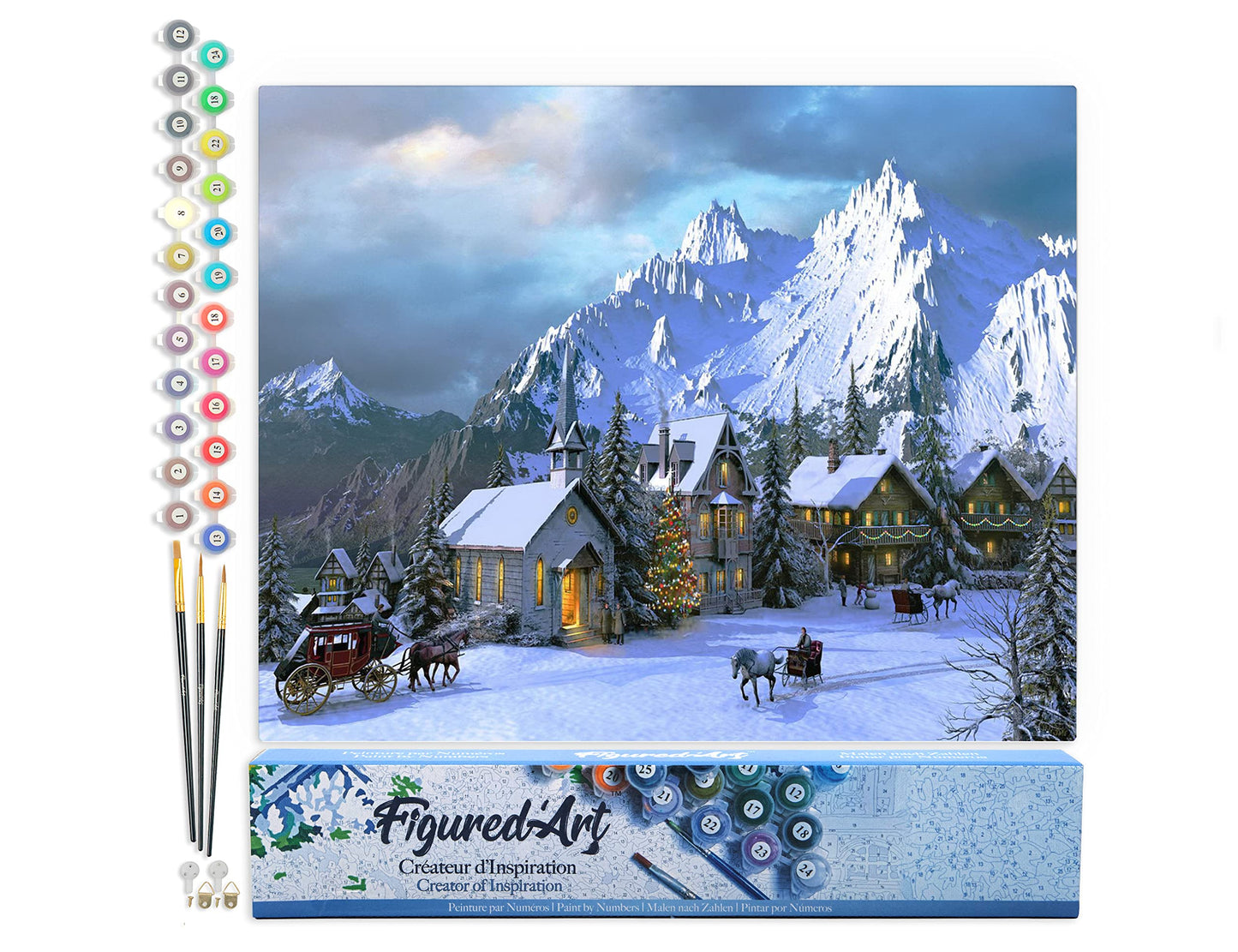 Malen nach Zahlen Set Winter in den Alpen, Winter in den Alpen 40x50cm (Ohne Rahmen)