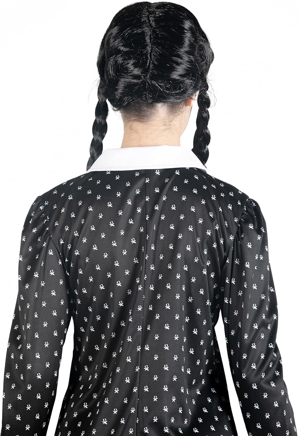 Wednesday Addams Kostüm mit Perücke, 6/8 Jahre (S-140 cm) Dress with wig
