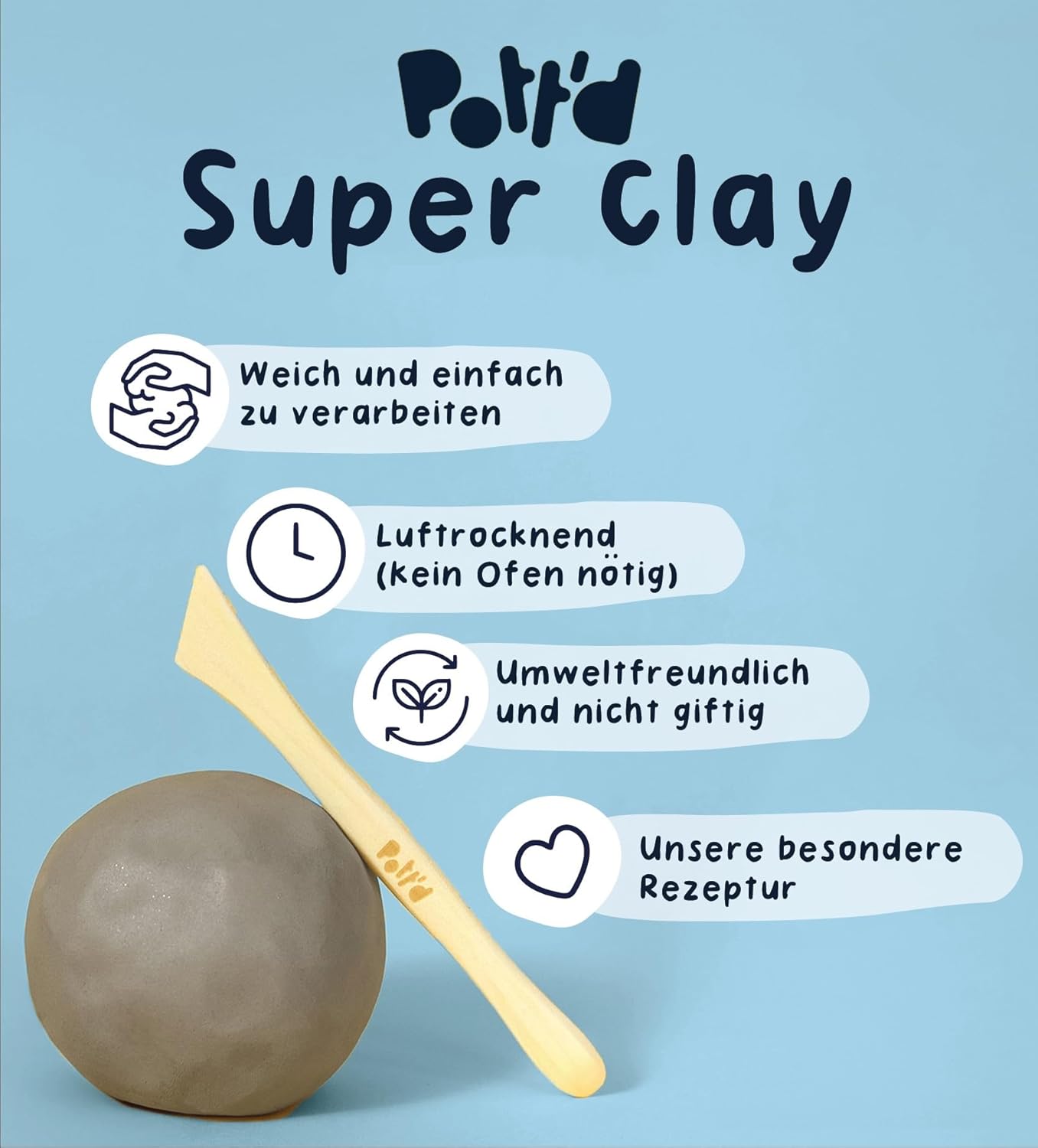 Mini-Töpfer-Set, Spielerisch mit Ton: 3-in-1-Spiele-Set