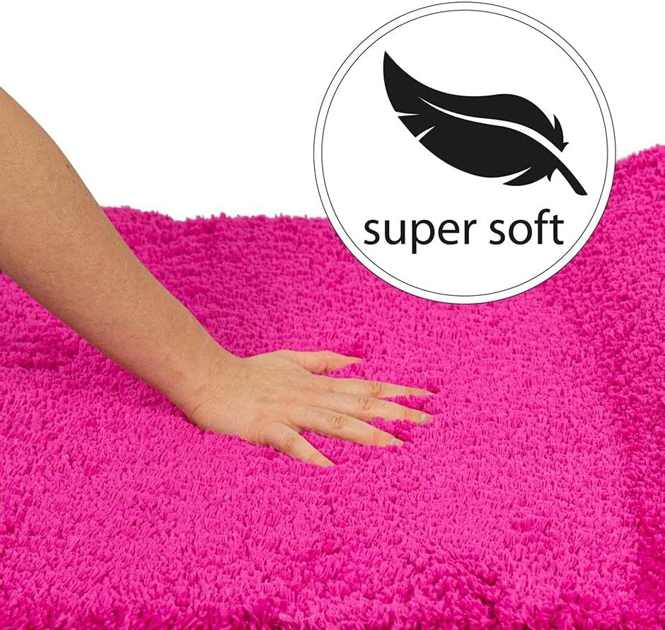 Duschvorleger mit Eckausschnitt, Eckbadematte 50 x 100 x 100 cm Fuchsia