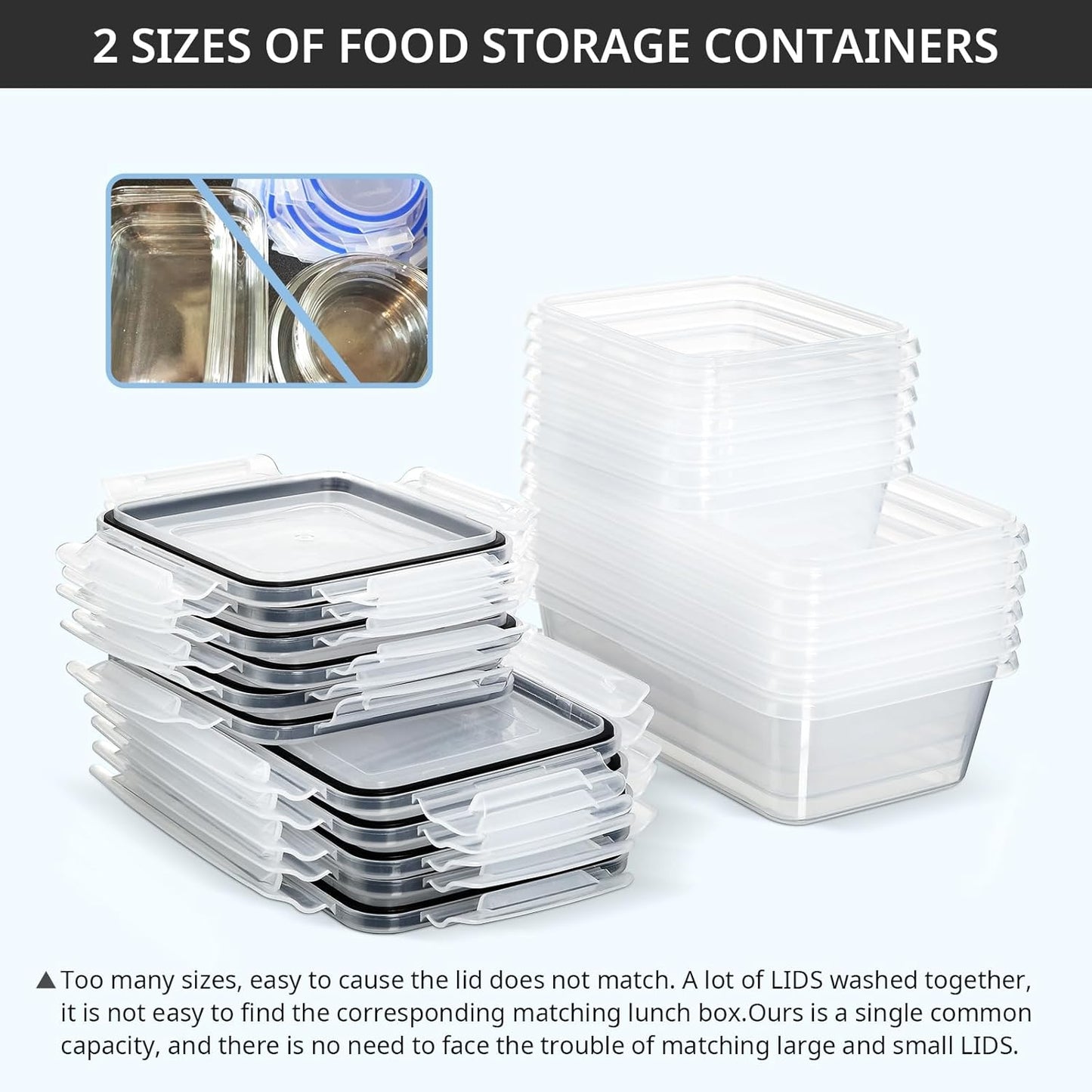 10-teiliges Frischhaltedosen Set mit Deckel, GO10PCS1L