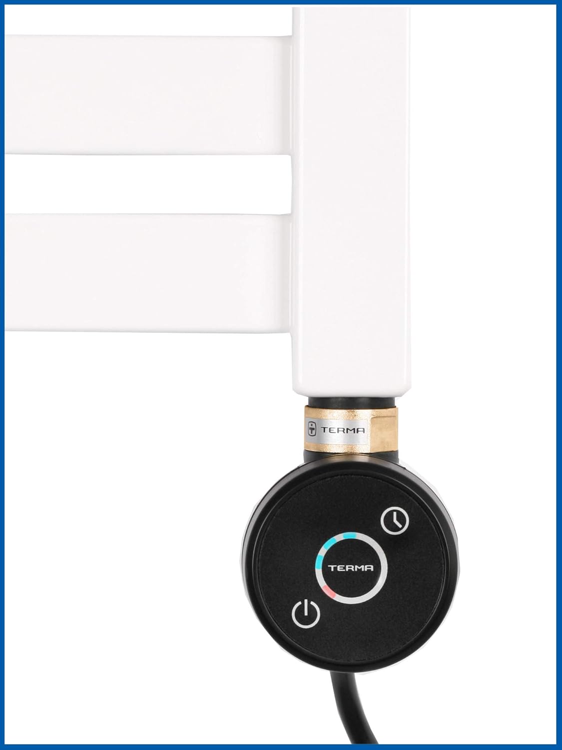 Thermostat Heizpatrone mit Spiralkabel, Schwarz