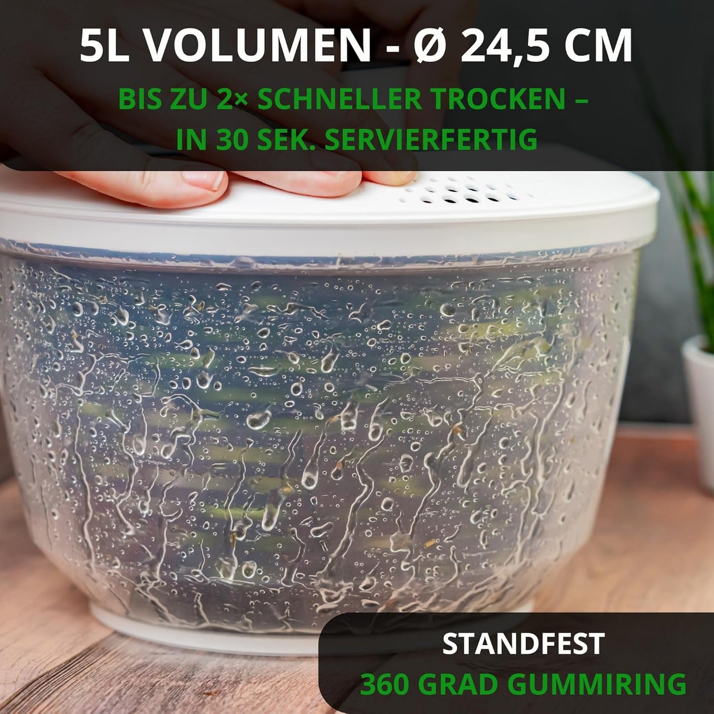 Salatschleuder, Salatschleuder Schwarz 5L