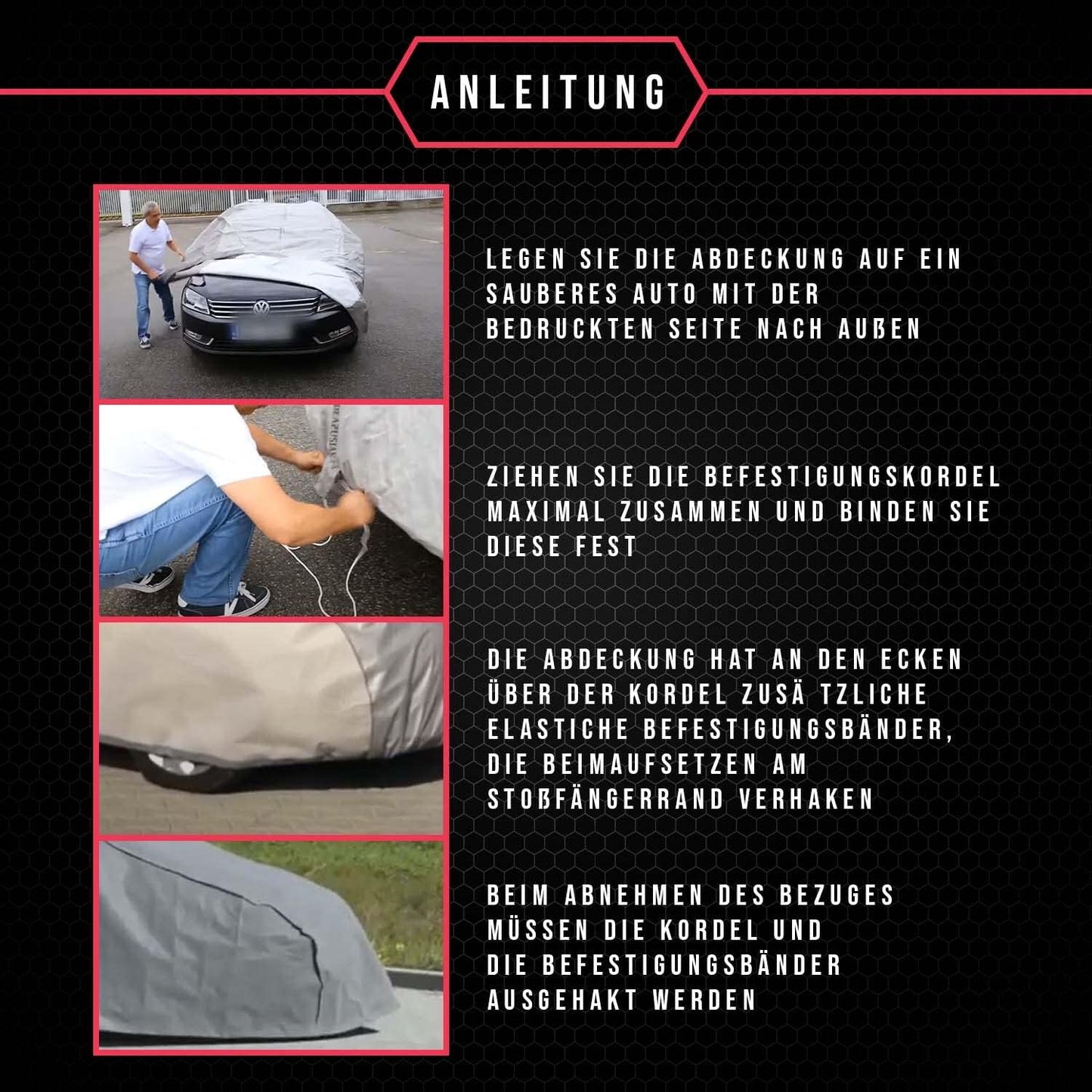 Autoabdeckung Wasserfest & Extrastark (405-430cm), L1 hatchback/kombi
