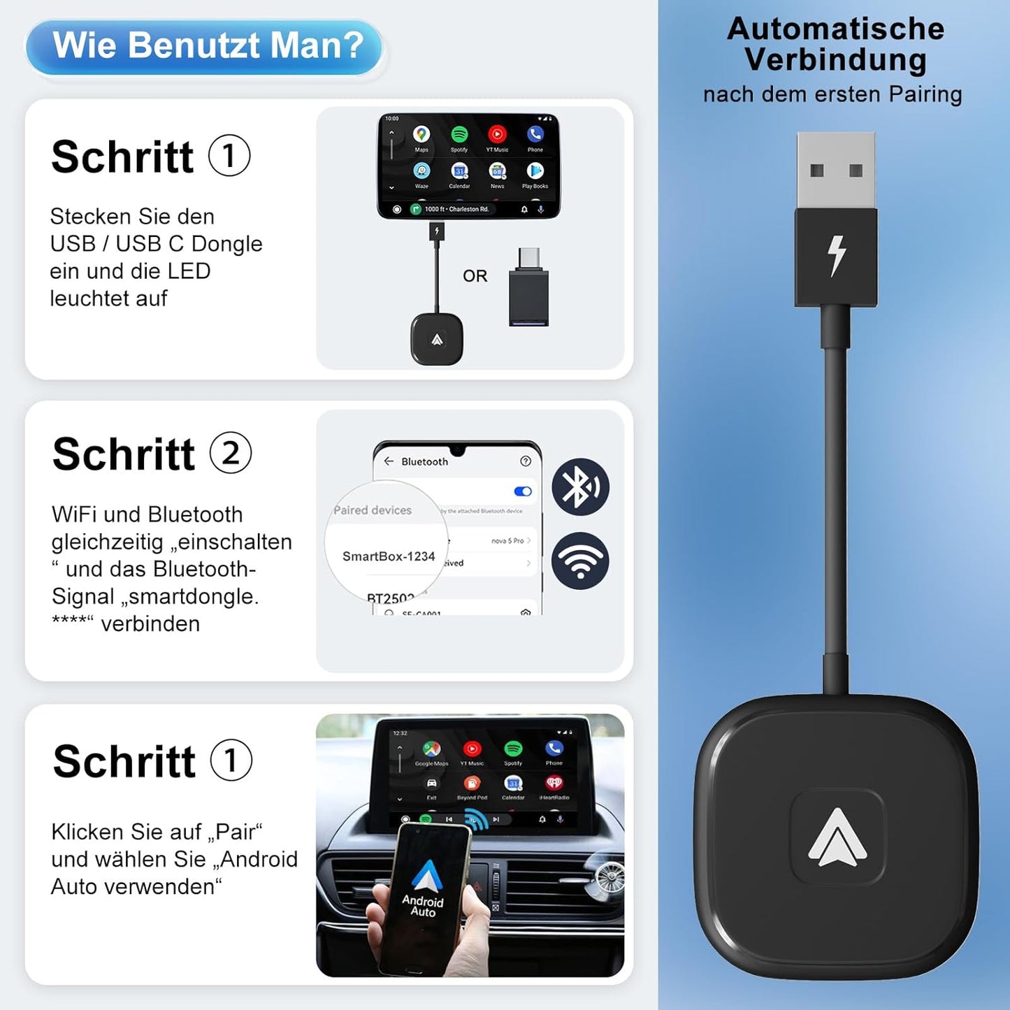 Android Auto Wireless Adapter für OEM Systeme