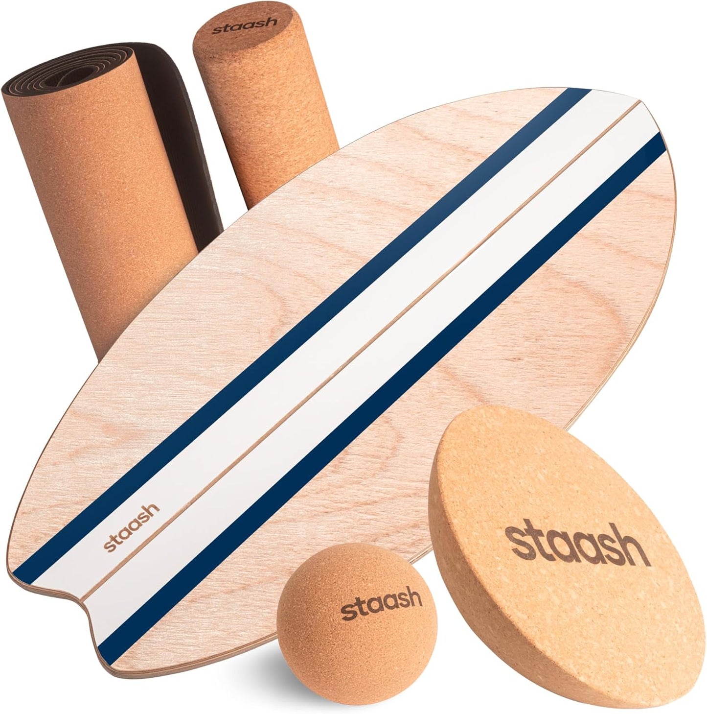 Balance Board Premium-Kit für Fitness & Training, STAASH - Blau Pro