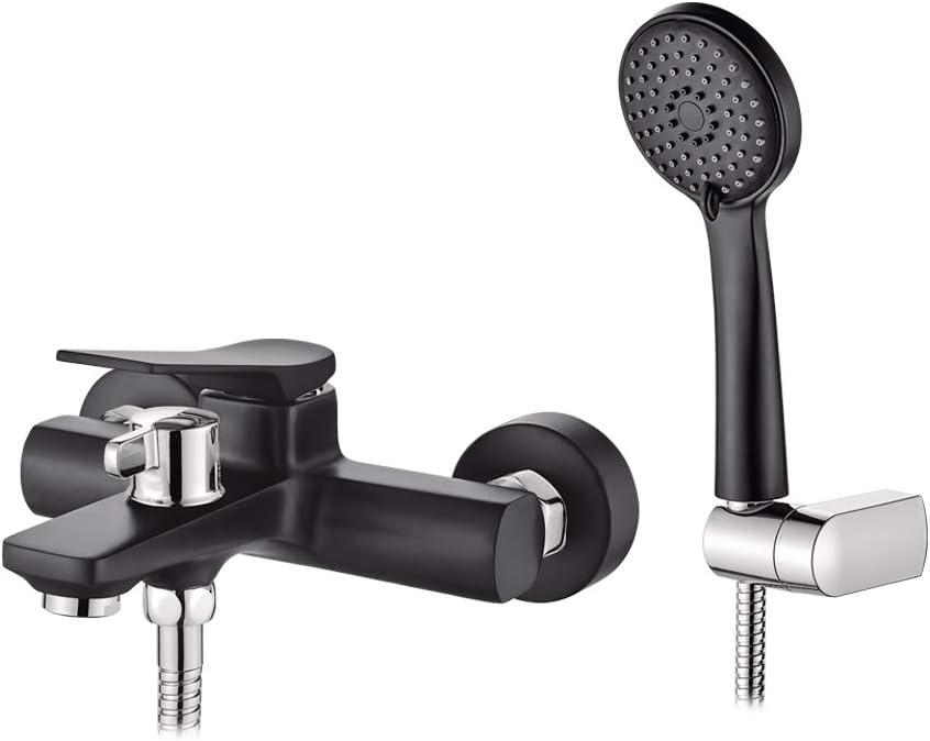 Einhebel-Badewannenarmatur Set M13004B mit Duschkopf, Schwarz Badewannenarmatur
