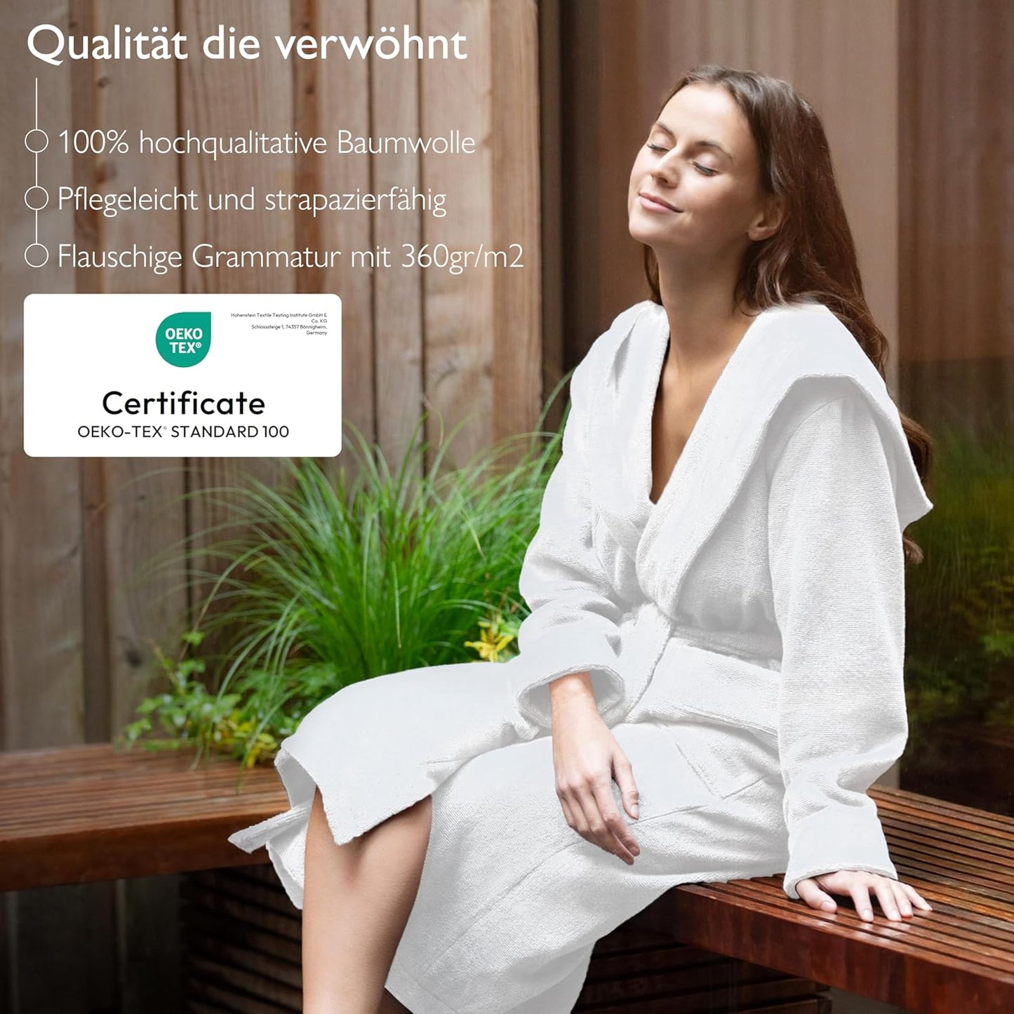 Bademantel Damen, S Weiss