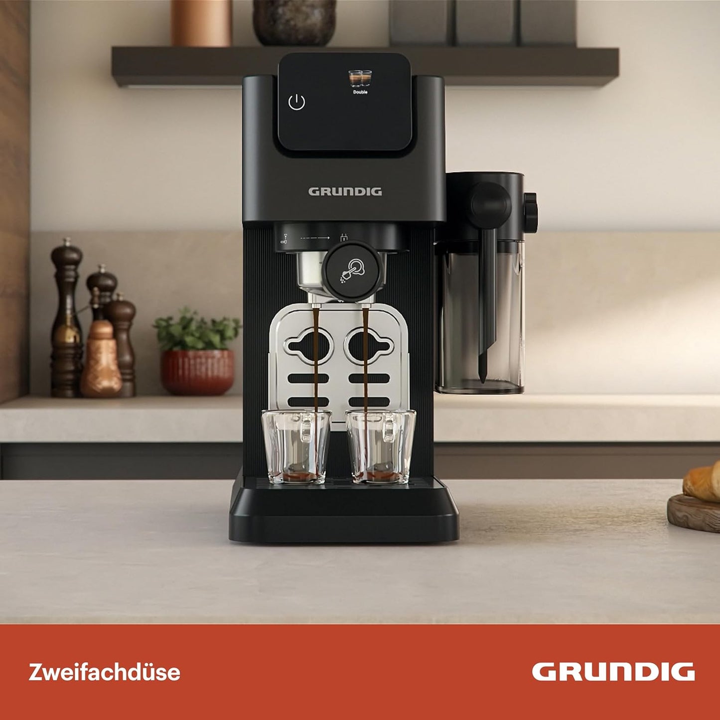 KSM 6430 Siebträgermaschine mit Milchsystem & Zweifachdüse, geeignte für Kaffepads und Kapseln