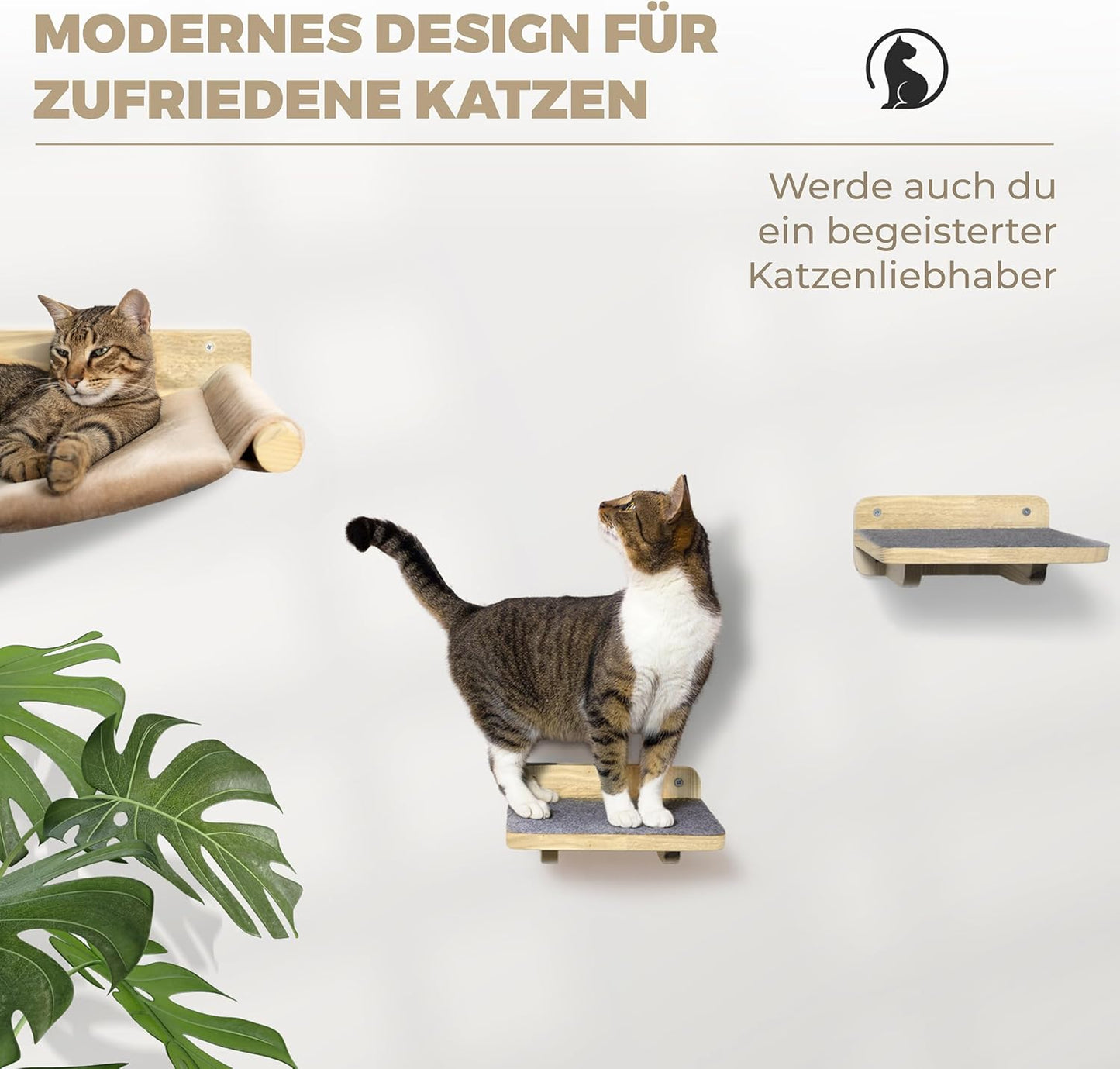 5-teilige Katzen-Kletterwand, Komplettset (5-teilig)