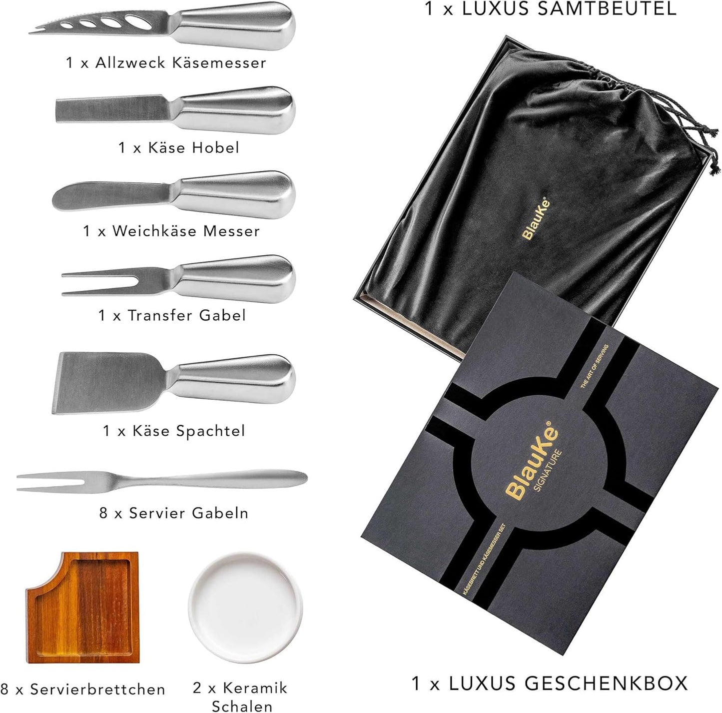 Käsebrett mit Käsemesser-Set, Acacia