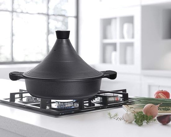 Tajine Schmortopf 32 cm mit Antihaftbeschichtung, Schwarz 32 cm