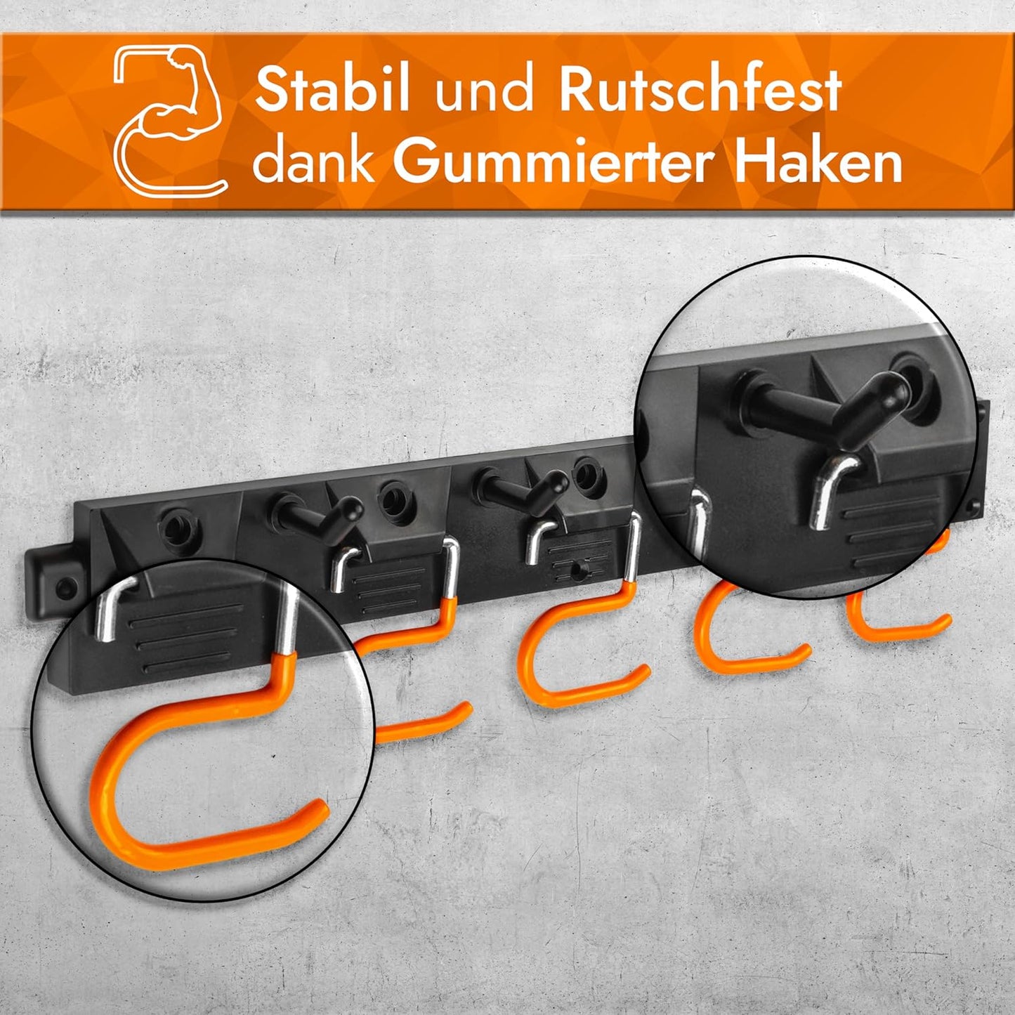 Gartengerätehalter-Set mit rutschfesten Haken