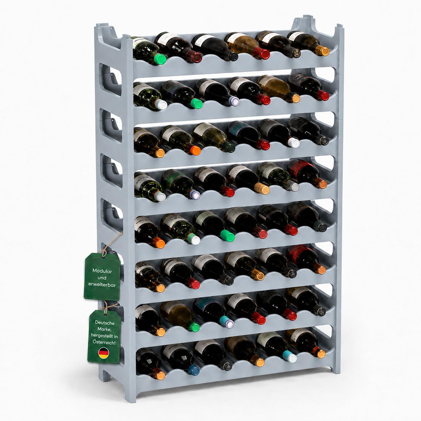 Stapelbares Weinregal, Betongrau 48 Flaschen