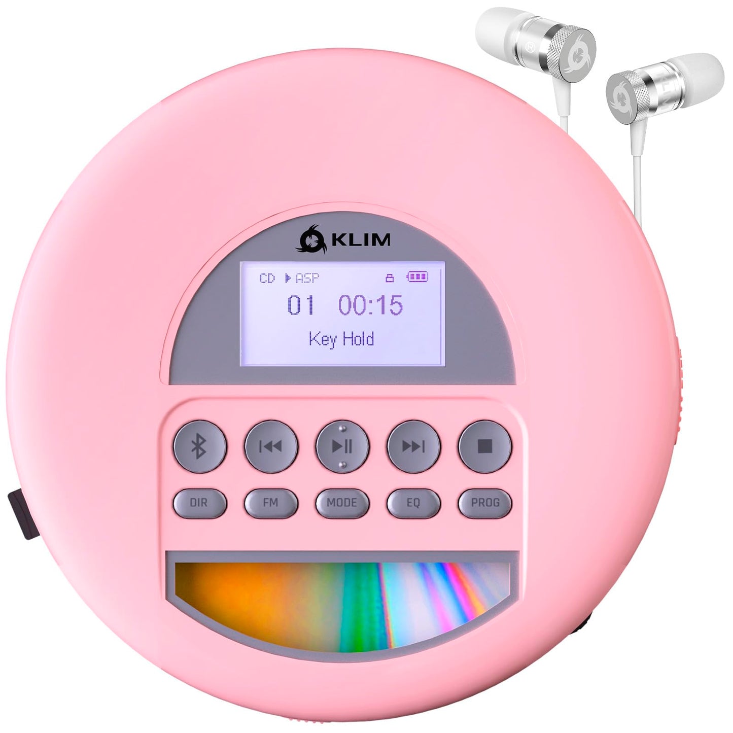 Tragbarer CD-Player mit Kopfhörern, Rosa