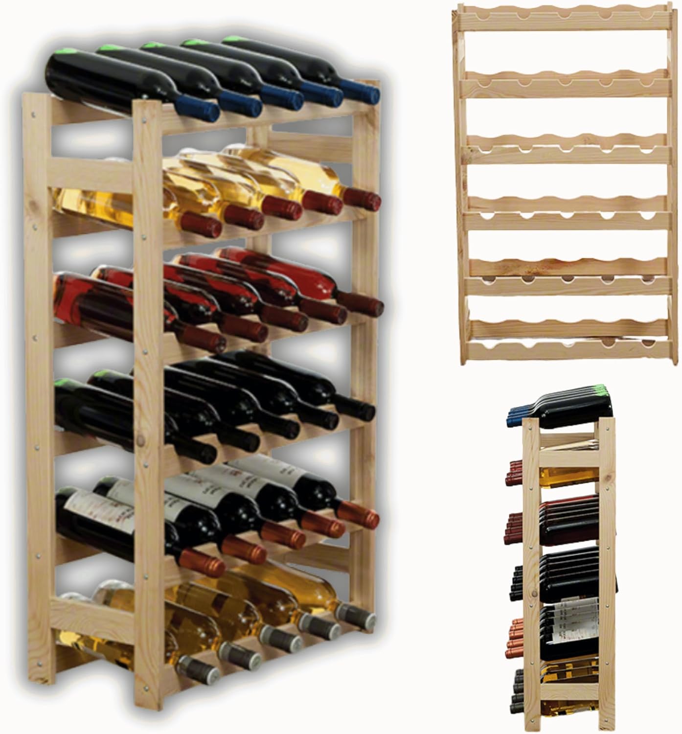Weinregal für 30 Flaschen, 53 x 25 x 86 cm