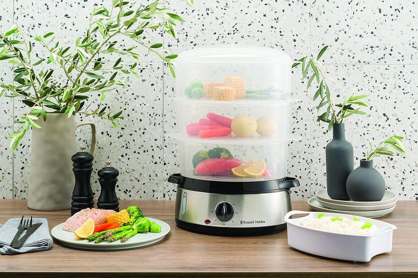Dampfgarer mit Timer & Abschaltautomatik, 9 Liter