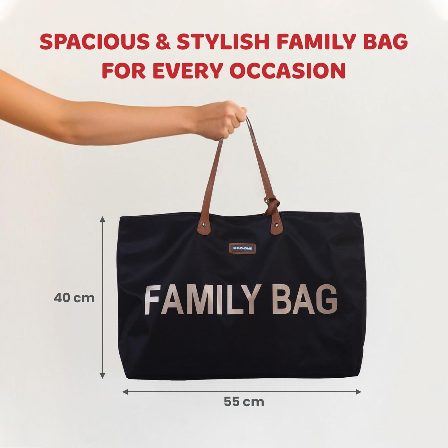 Wickeltasche Family Bag, Schwarz/Gold