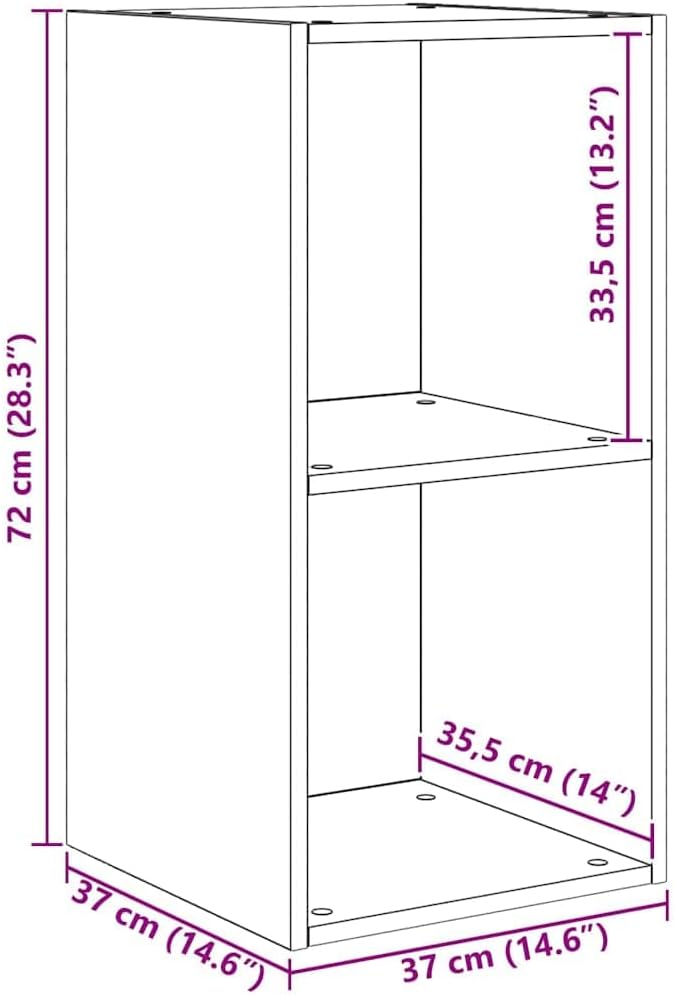 Wandmontierter TV-Schrank, 72 cm Altholz
