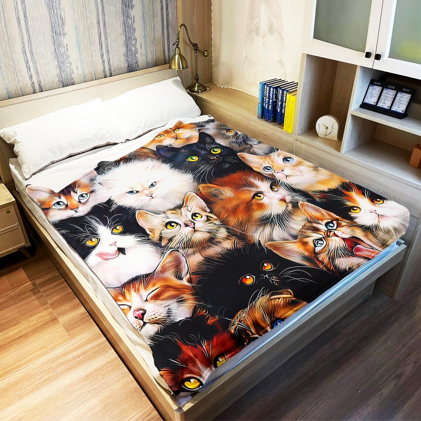 Kuscheldecke mit Katzenmotiv, 125 x 150 cm Color 2