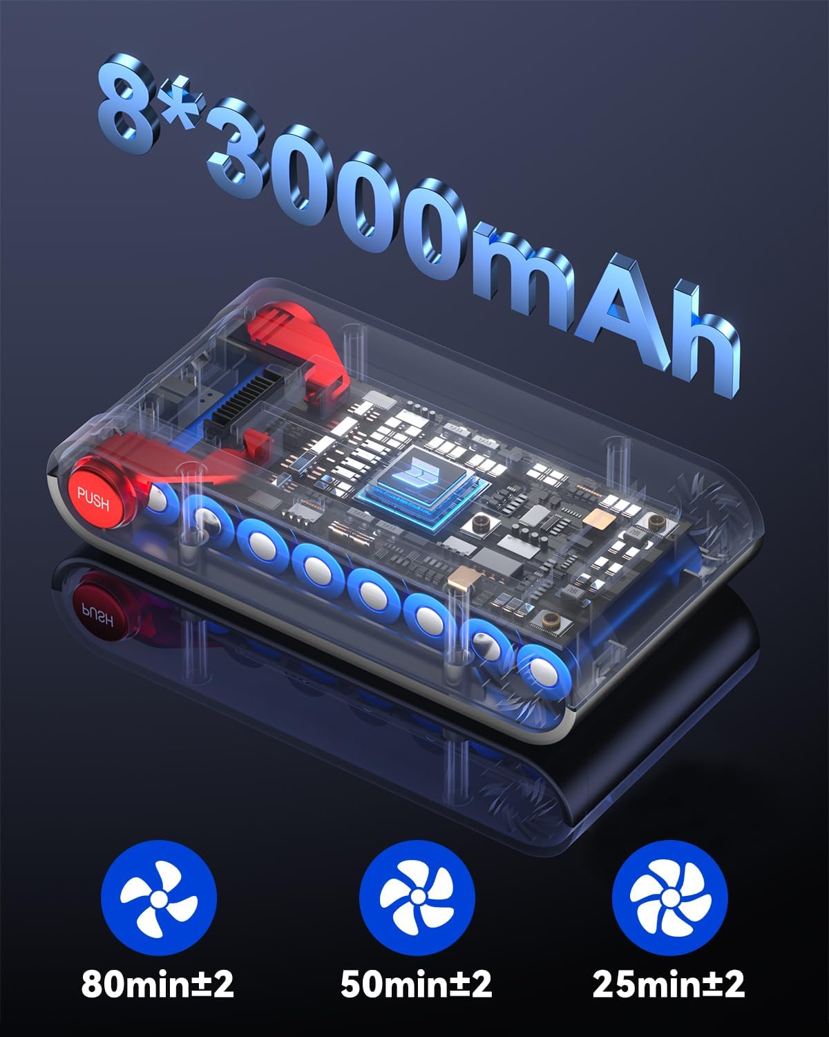 H9 Akkustaubsauger mit LED-Touchscreen, Blau