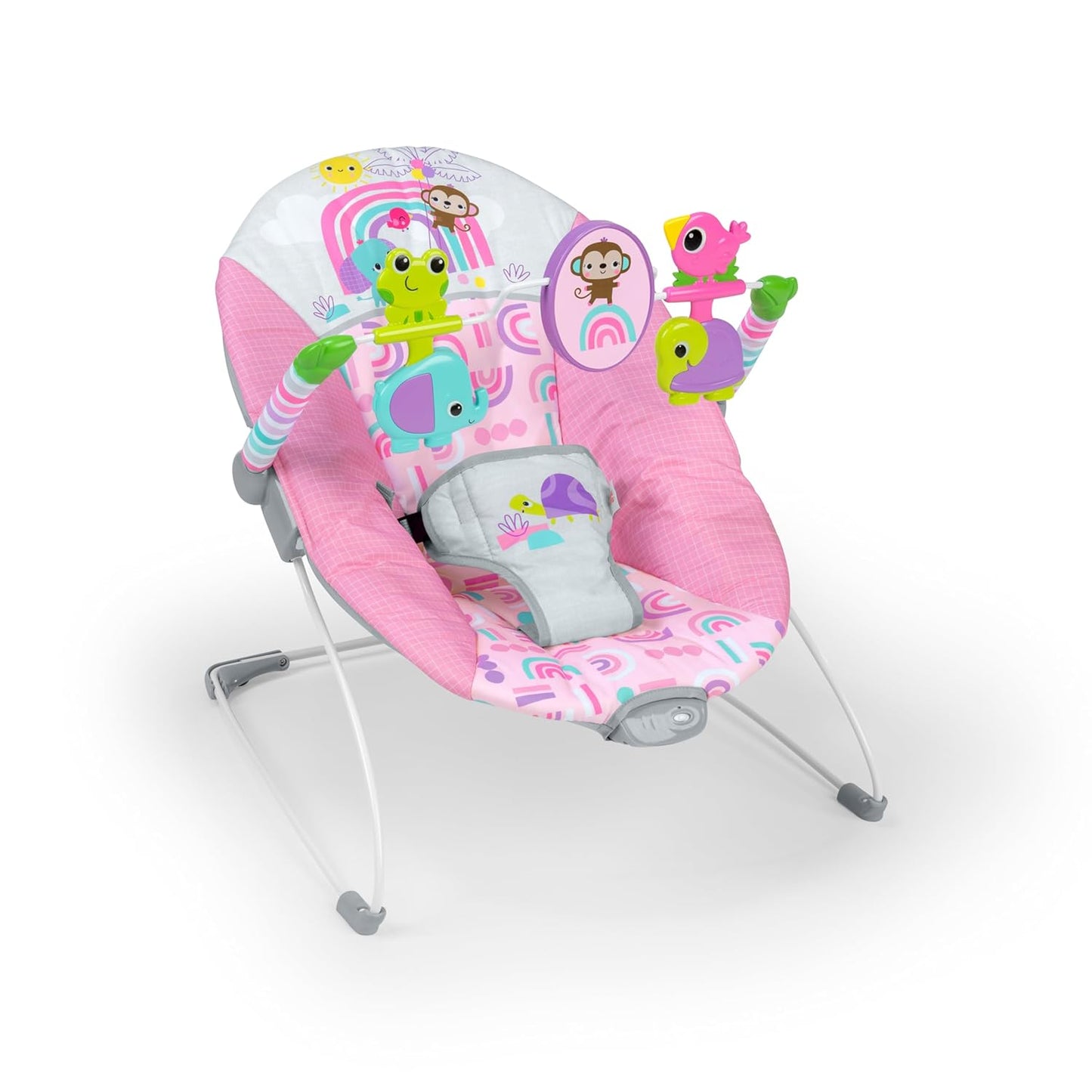 Tragbare Babywippe mit Spielzeugstange, 013-PINK