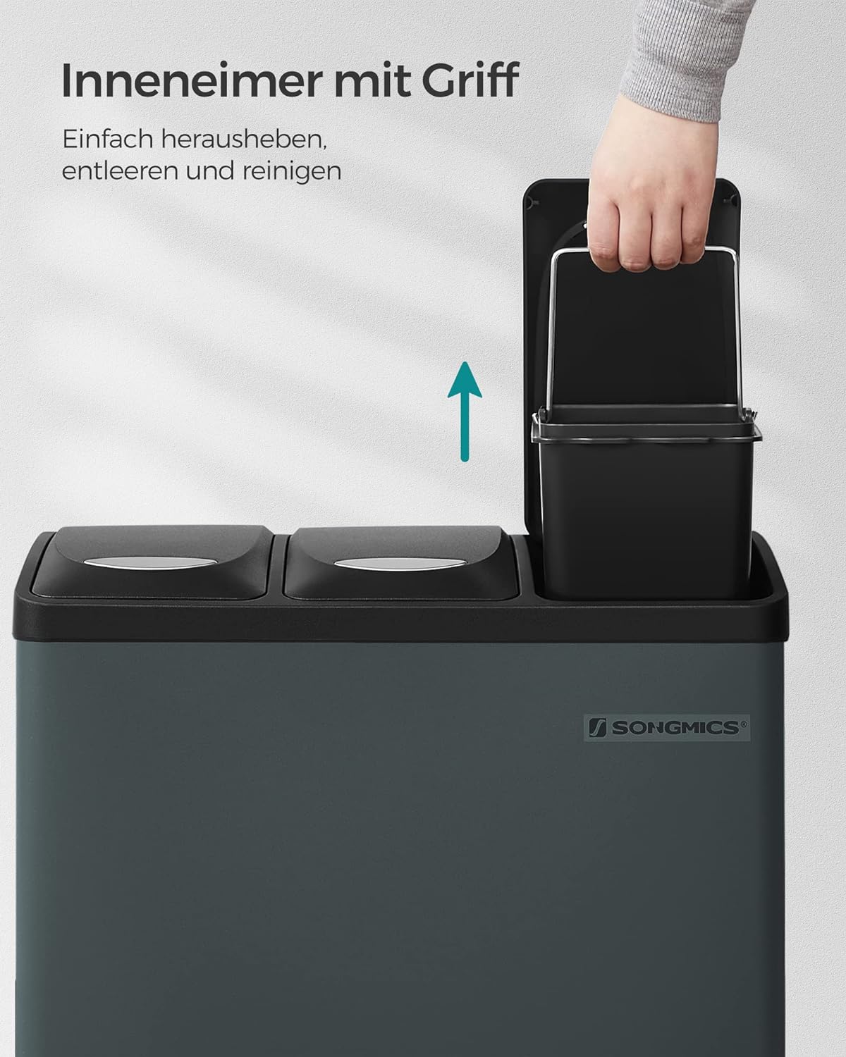 Mülltrennsystem, anthrazit