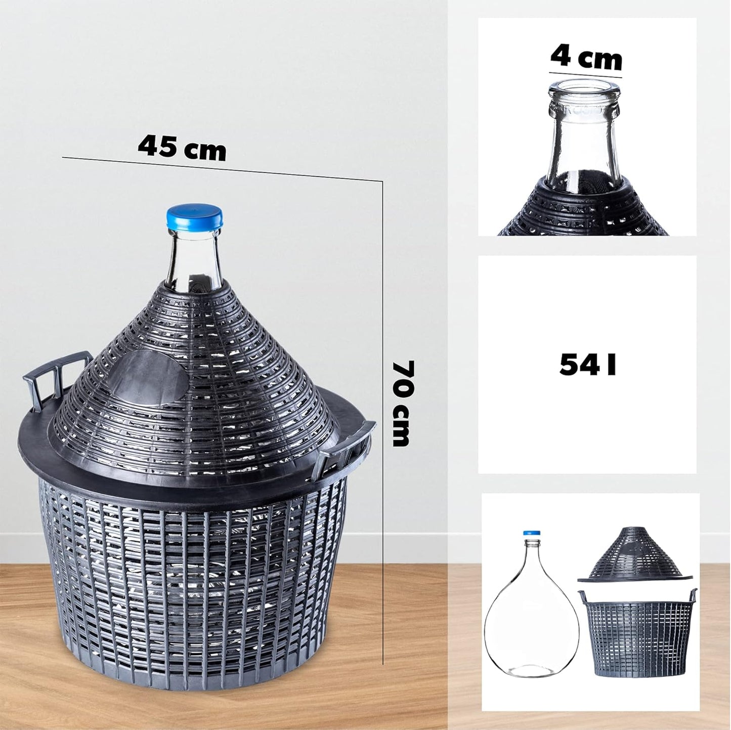 Gärbehälter mit Kunststoffkorb, 54L