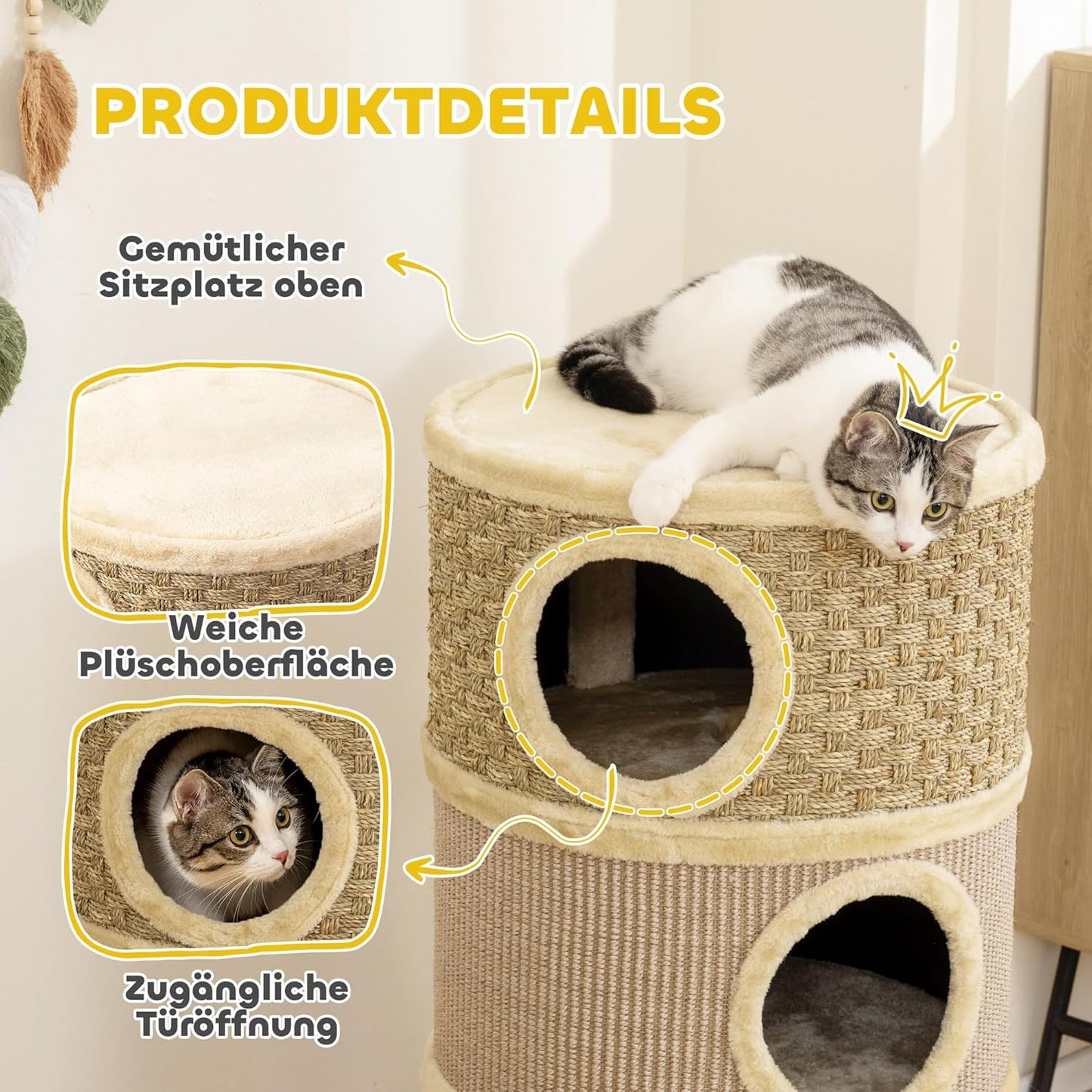 Kratztonne, 45L x 45B x 79H cm Mit Innenloch