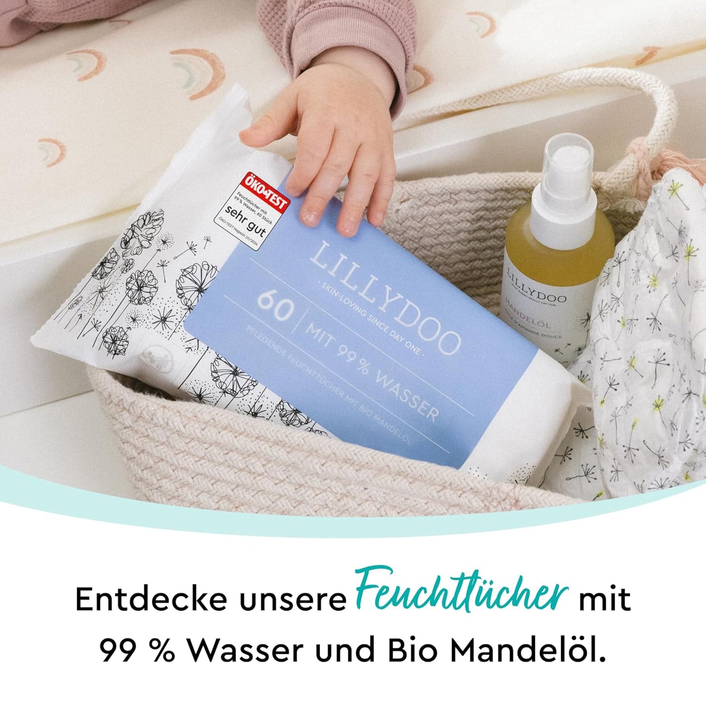Baby-Feuchttücher, plastikfrei & parfümfrei (600 Stück), 60 stück (10er Pack)