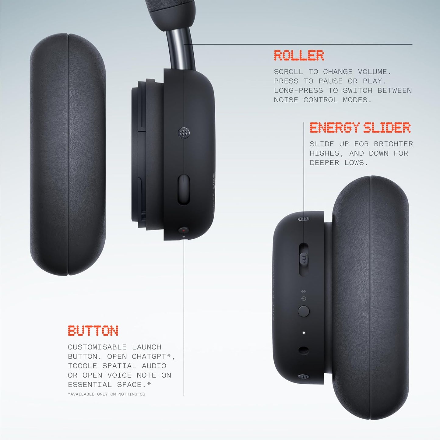 Bluetooth Over-Ear Kopfhörer mit Noise-Cancelling, Dunkelgrau