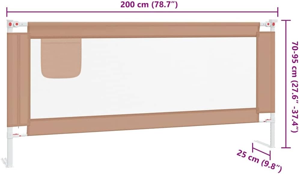 Bettschutzgitter, 200 x 25 cm, Taupe