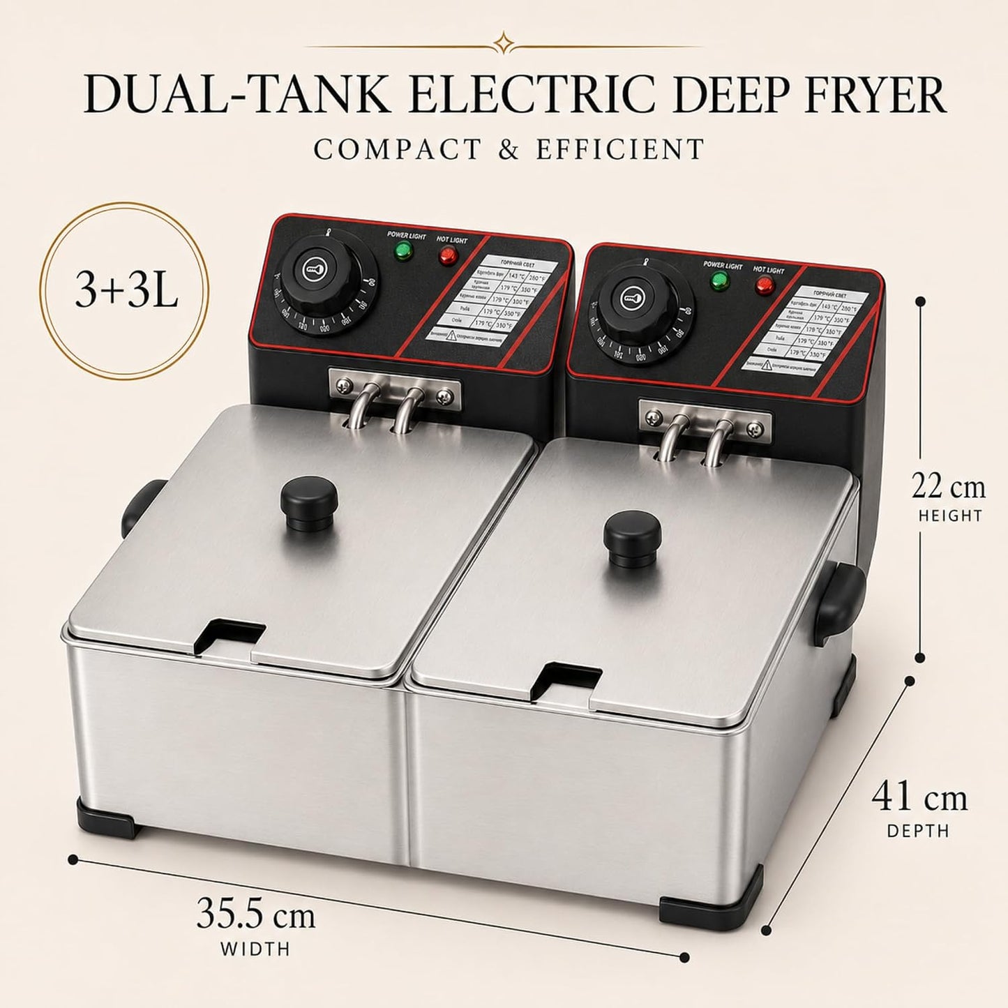 Elektrische Doppelfritteuse F0606, 2x3 Liter, F0606
