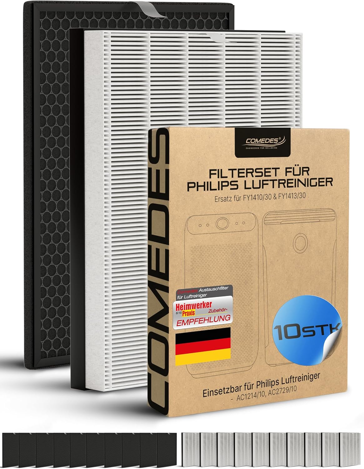 Filter-Set für Philips Luftreiniger Series 1000/1000i, 10