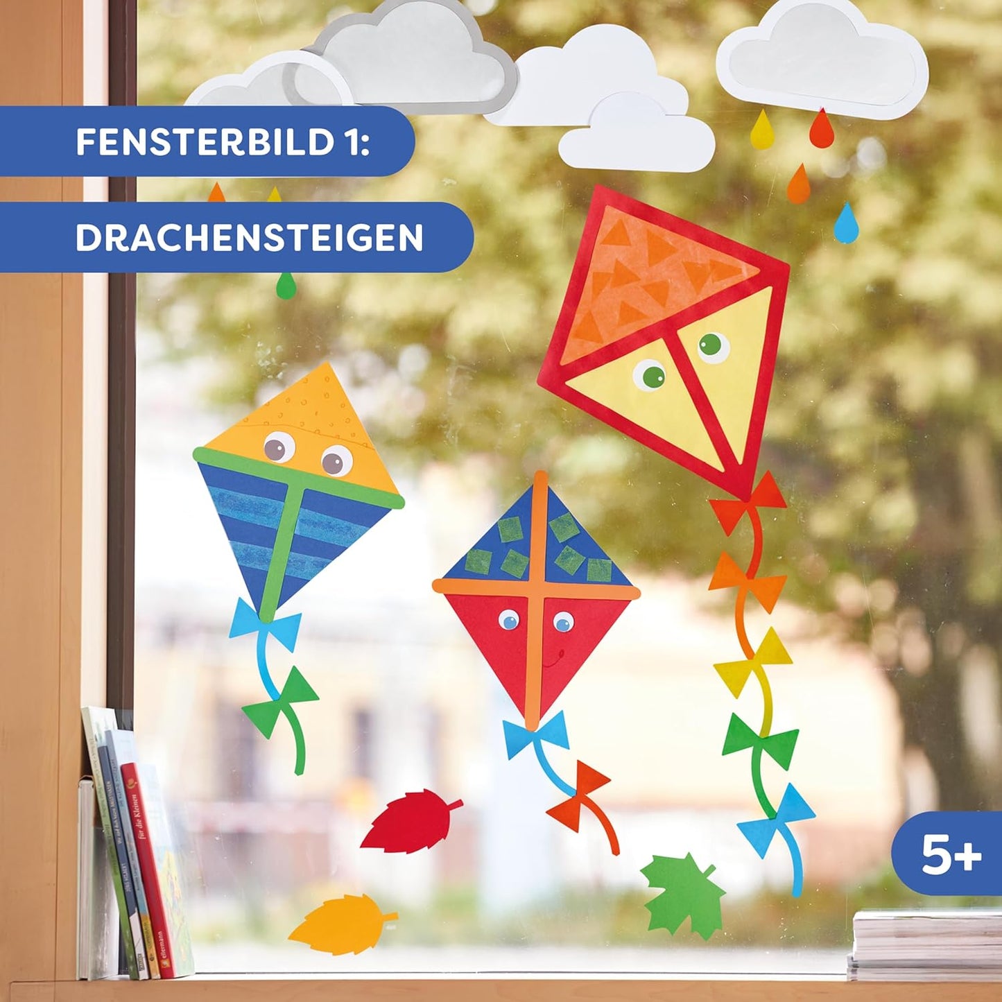 2er Bastelset Fensterbilder Drachensteigen und Waldtiere, 2014004