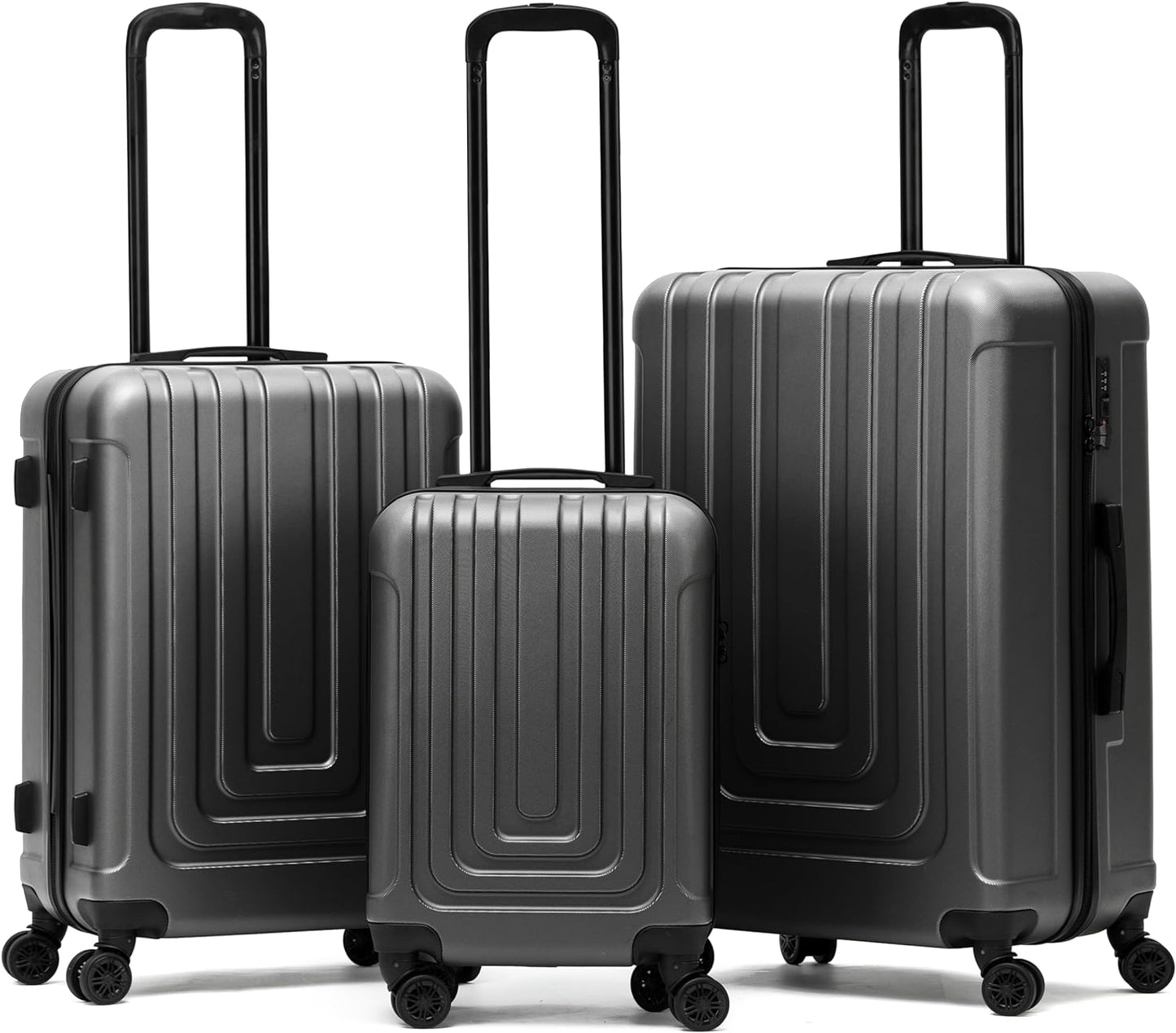 Kofferset, 3 Satz Handgepack 55cm + M 67cm + L 76.5cm, Anthrazit/Schwarz