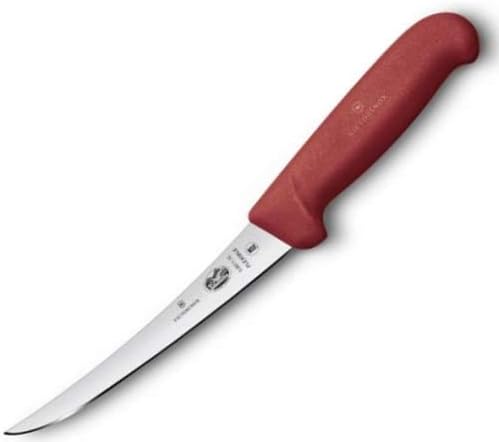 Ausbeinmesser mit gebogener Klinge, 15 cm Rot