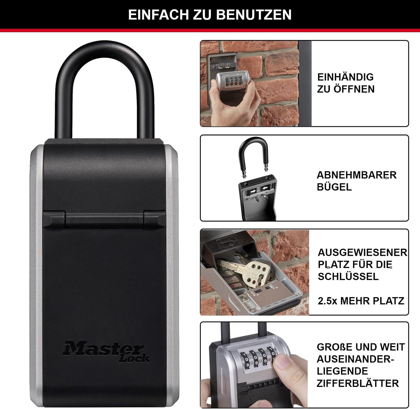Schlüsseltresor mit Kabelbügel, NEU - XL - mit Kabel Bügel