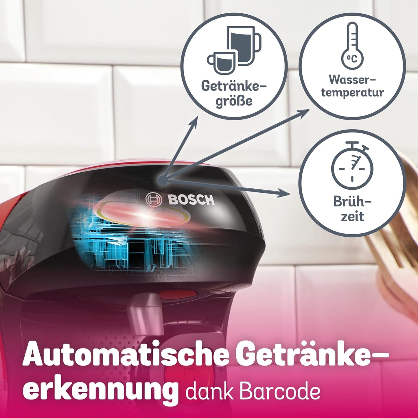Tassimo Kapselmaschine TAS103E, Rot/Schwarz