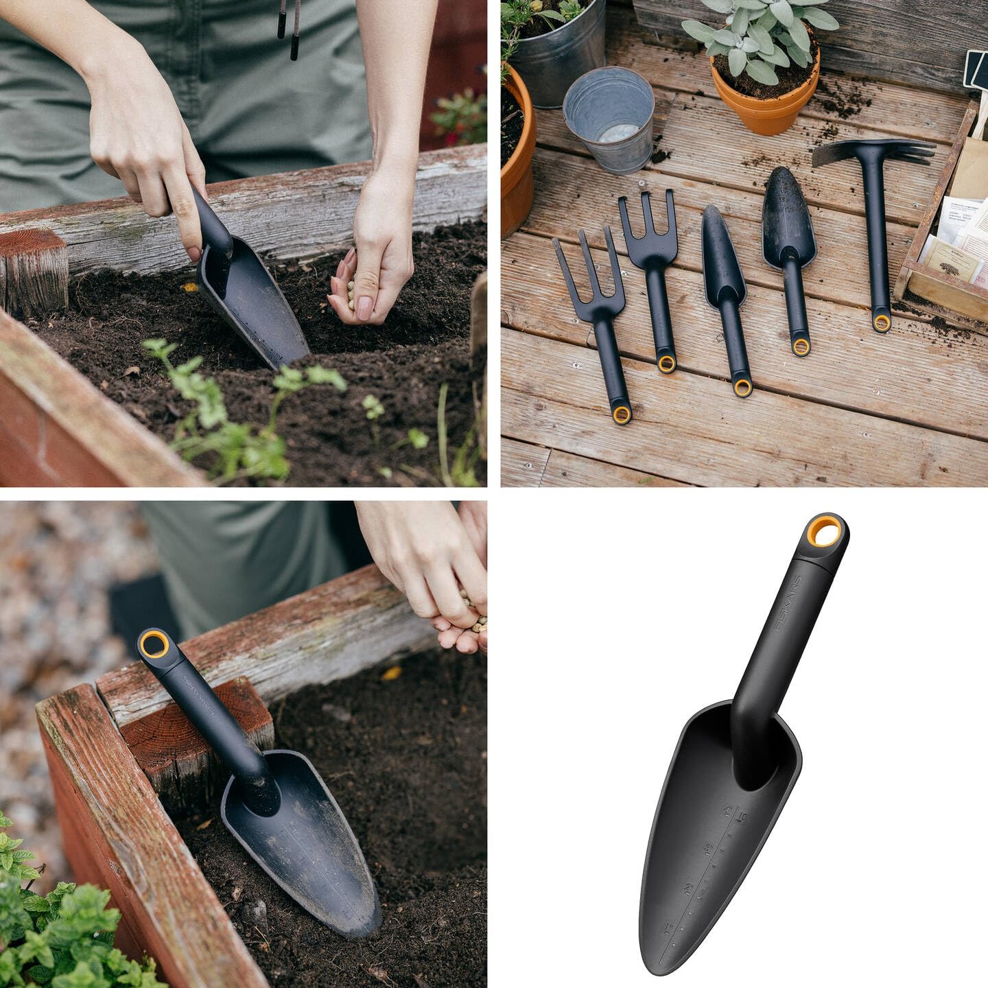 4-teiliges Gartenwerkzeuge-Set, Xact + Pflanzwerkzeuge + Gartenschere