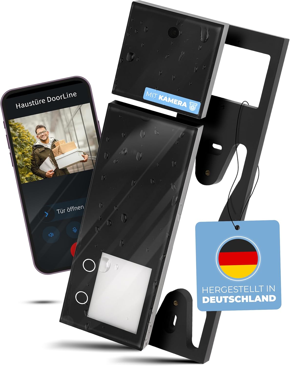 2-Familien-Video Türklingel, 313,5 x 87 x 34 Schwarz