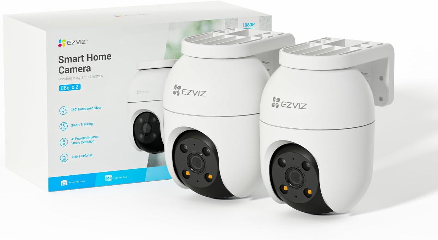 2-teiliges Überwachungskamera Set mit 360° Abdeckung, 2MP-2 Set